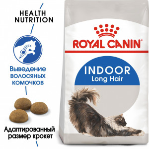 Royal Canin Indoor Long Hair Корм сухой сбалансированный для взрослых длинношерстных кошек, живущих в помещении, 10 кг