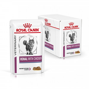Royal Canin Renal Feline Корм диетический для взрослых кошек с курицей для поддержания функции почек, соус, 0,085кг