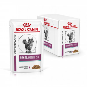 Royal Canin Renal Feline Корм диетический для взрослых кошек с рыбой для поддержания функции почек, соус, 0,085кг