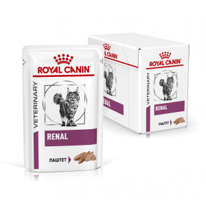 Royal Canin Renal Feline Корм консервированный диетический для взрослых кошек для поддержания функции почек, паштет  0,085кг