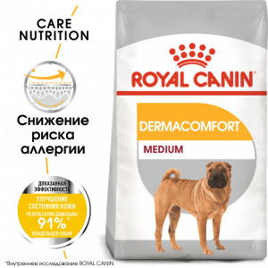 Royal Canin Medium Dermacomfort Корм сухой для взрослых собак средних размеров при раздражениях и зуде кожи, 10 кг